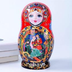 10PCS Russian Nesting Dolls Matryoshka Babushka Dolls Wooden Handmade Xmas Gift