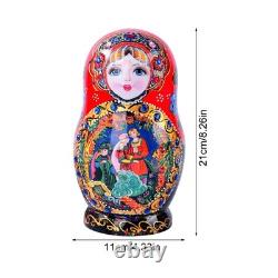 10PCS Russian Nesting Dolls Matryoshka Babushka Dolls Wooden Handmade Xmas Gift