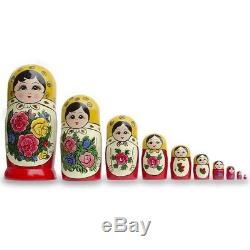 10.25 Set of 10 Large Semenov Traditional Matryoshka Russian Nesting Dolls