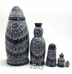 10.5 Tall Unique Shape Russian Princess Nesting Doll Hand Painted Signed