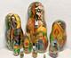 10.5 Vintage Signed Russian Folk Tale Nesting Doll Matryoshka, 10 Sisters E729