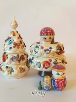 10 5 pieces Russian Nesting doll Christmas Tree Wooden Matryoshka