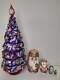 10 5 Pieces Russian Nesting Doll Christmas Tree Wooden Matryoshka