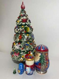 10 5 pieces Russian Nesting doll Christmas Tree Wooden Matryoshka