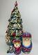 10 5 Pieces Russian Nesting Doll Christmas Tree Wooden Matryoshka Hand-painted