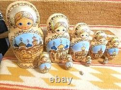 10 Big Authentic Russian Matryoshka Nesting Dolls 10 Piece Set 10pc Flemish Art