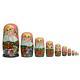 10 Girl In Pink Scarf And Embroidered Blouse Nesting Dolls 11 Inches