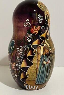 10 Hand Painted Signed Collectible Museum Quality Matryoshka Nesting Dolls 1996