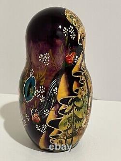 10 Hand Painted Signed Collectible Museum Quality Matryoshka Nesting Dolls 1996