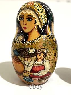 10 Hand Painted Signed Collectible Museum Quality Matryoshka Nesting Dolls 1996