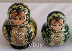 10 Layer Russian Nesting Dolls Wooden Matryoshka SIGNED