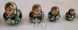10 Layer Russian Nesting Dolls Wooden Matryoshka SIGNED