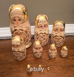 10 Mockba Russian Nesting Doll 10 Pieces Handmade Flemish Art Signed
