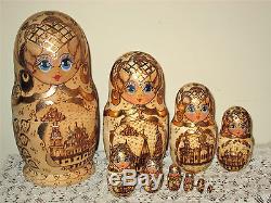 10 Pc. Russian Vintage Nesting Dolls beautiful LARGE