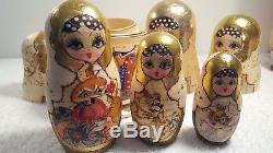 10 Pcs Russian Hand Painted Nesting Doll Magnificent Matryoshka FAIRY TALE 1995