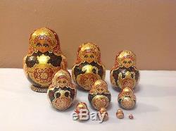 10 Pcs Russian Nesting Dolls Matryoshka Samovar Circa 1997