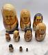 10 Piece Full Set Vintage Russian World Leaders Nesting Dolls Wood Moscow 1996
