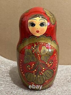 10 Piece Hand Painted Matryoshka Nesting Doll Set Artist Signed 9