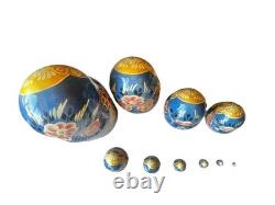 10-Piece Hand-Painted Russian Matryoshka Nesting Dolls Set With Fairy Tale Story