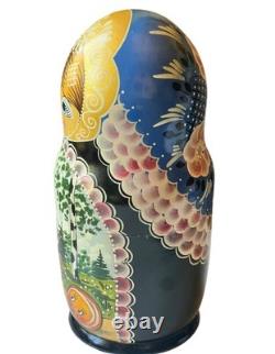 10-Piece Hand-Painted Russian Matryoshka Nesting Dolls Set With Fairy Tale Story