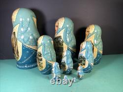 10 Piece Matryoshka 11 Tall Hand Painted Artist Signed Russian Nesting Dolls