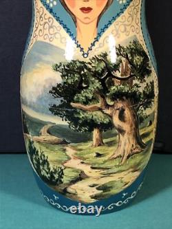 10 Piece Matryoshka 11 Tall Hand Painted Artist Signed Russian Nesting Dolls