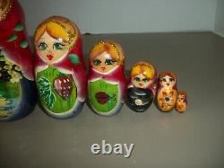 10 Piece Matryoshka Russian Fairy Tale Nesting Dolls10H