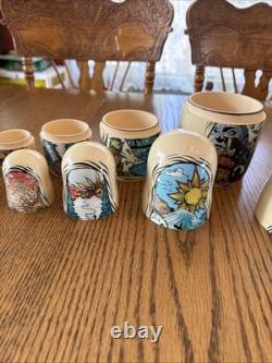 10 Piece Russian Nesting Dolls Golden Cockerel Hand Painted