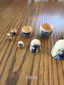 10 Piece Russian Nesting Dolls Golden Cockerel Hand Painted