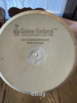 10 Piece Russian Nesting Dolls Golden Cockerel Hand Painted