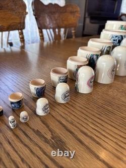 10 Piece Russian Nesting Dolls Golden Cockerel Hand Painted