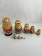 10 Piece Set Of Russian Ussr Wooden Hand Painted Matryoshka Nesting Doll