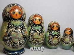 10 Pieces Handmade Signed Russian Nesting Dolls