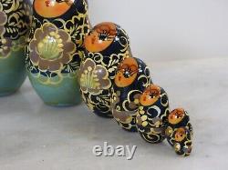 10 Pieces Handmade Signed Russian Nesting Dolls