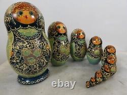 10 Pieces Handmade Signed Russian Nesting Dolls