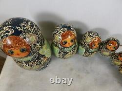 10 Pieces Handmade Signed Russian Nesting Dolls