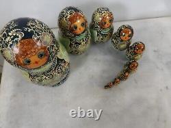 10 Pieces Handmade Signed Russian Nesting Dolls