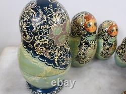 10 Pieces Handmade Signed Russian Nesting Dolls