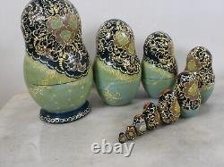 10 Pieces Handmade Signed Russian Nesting Dolls