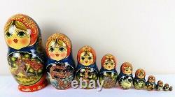 10 Pieces St. Petersburg Authentic Matryoshka Nesting Dolls Most Gorgeous 10pcs