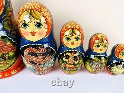 10 Pieces St. Petersburg Authentic Matryoshka Nesting Dolls Most Gorgeous 10pcs
