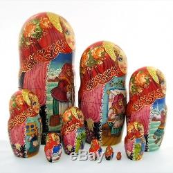 10 Poupées Russes H28 peint main signé Matriochka Russian Nested Doll Matrioshka