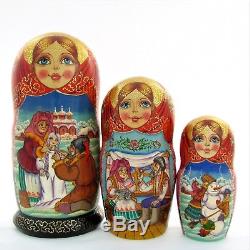 10 Poupées Russes H28 peint main signé Matriochka Russian Nested Doll Matrioshka