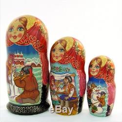 10 Poupées Russes H28 peint main signé Matriochka Russian Nested Doll Matrioshka