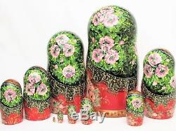 10 Poupées russes H26 peint main signé Matriochka Gigognes Russian Nested Doll