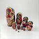 10 Russian Nesting Dolls Matryoshka Eastern Orthodox Religious Icon, Signed