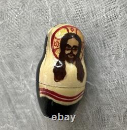 10 Russian Nesting Dolls Matryoshka Eastern Orthodox Religious Icon, Signed