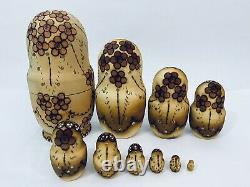 10 pc Russian Matryoshka Nesting Doll Ceprueb Nocag 9 Hand Painted Signed GIFT