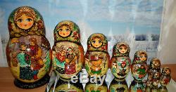 10p Russian Nesting Matryoshka Dolls Winter Holidays