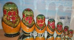 10p Russian Nesting Matryoshka Dolls Winter Holidays